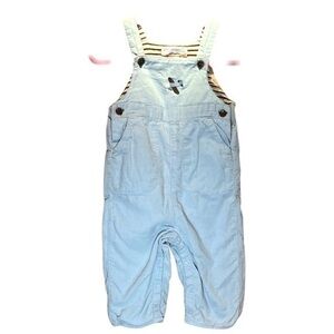 Janie and Jack Baby Overalls Corduroy Blue Airplane Size 6-12 Months